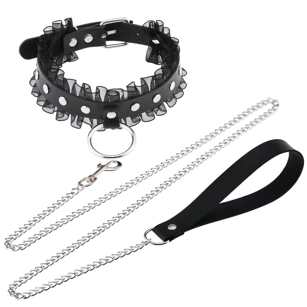 Women'S Emo Accessories - Sexy Lace Spiked Choker Punk Collar