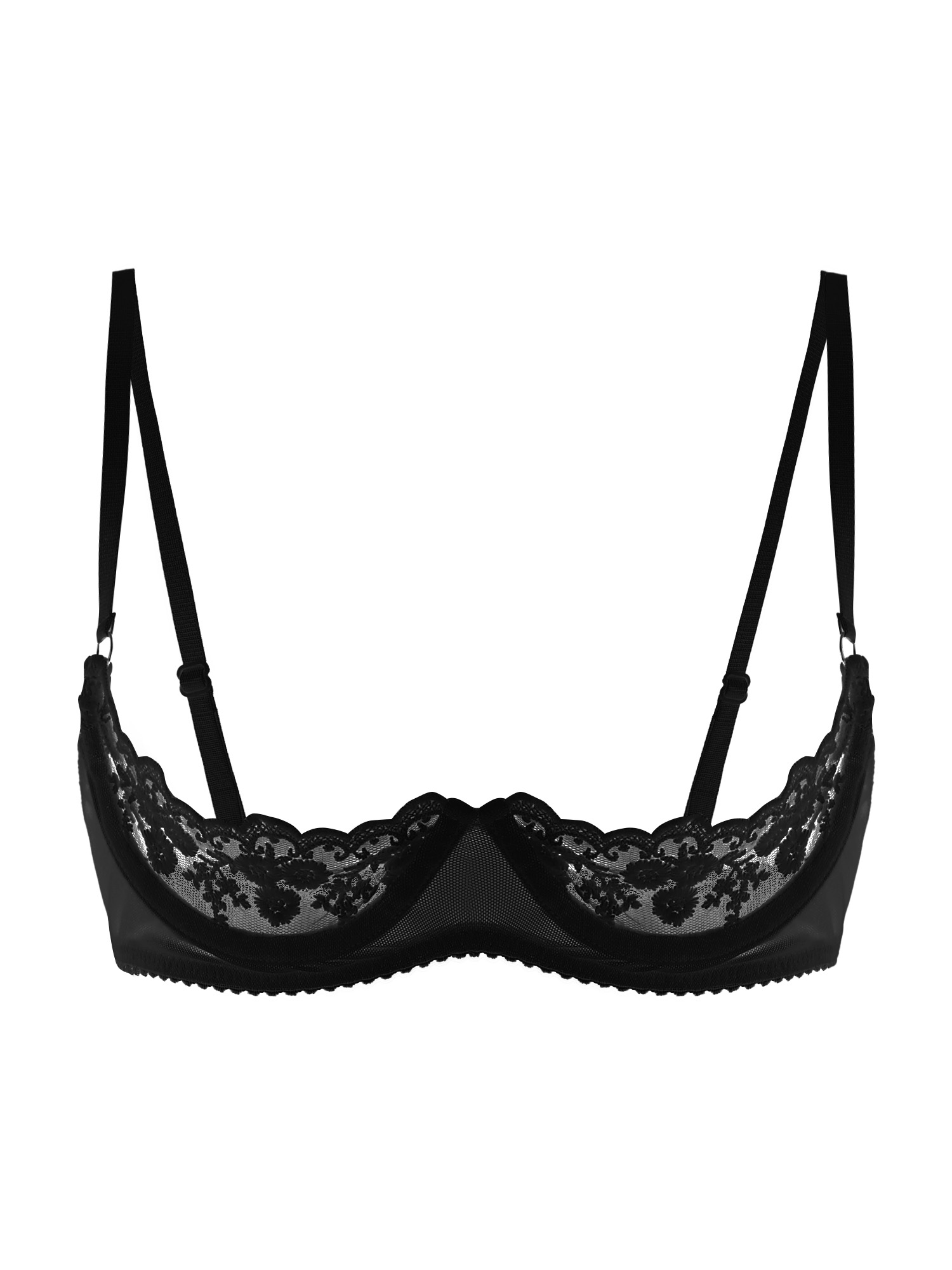 Woman Accessory - Women Sexy Open Cups Bra Sheer