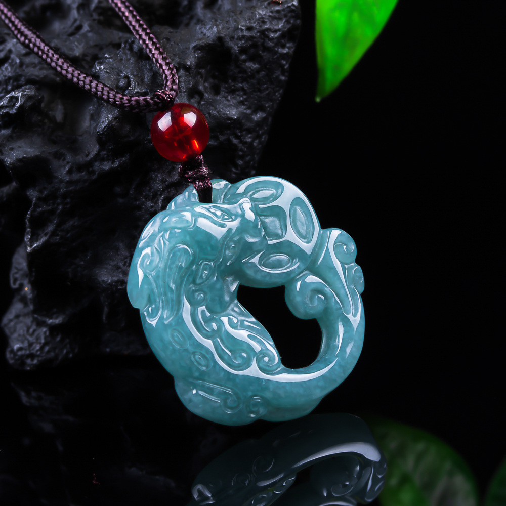 Woman Accessory - Burmese Jadeite Pixiu Pendant Real Jade