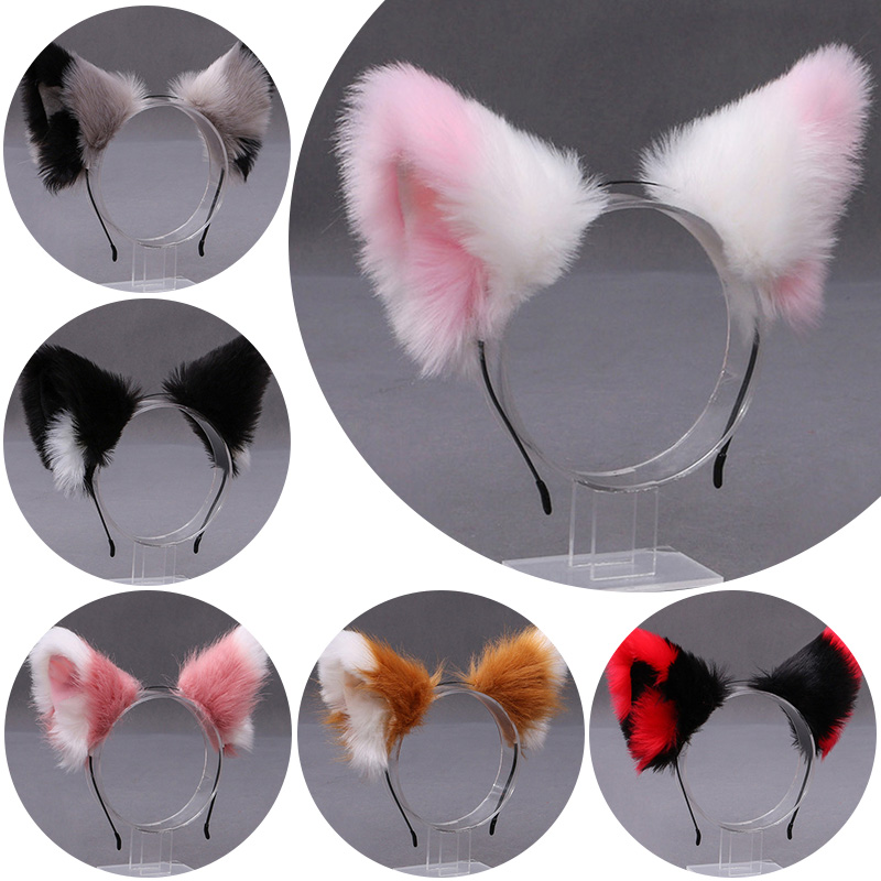 Women Knight Accessories - Fluffy Fox Cat Ear Plush Headband