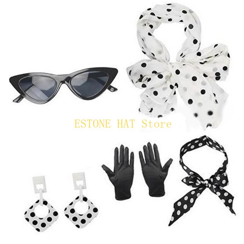 Women'S Accessories In The 1950S - 49MF 5Pieces Rockabilly Accessories 1950s Costume