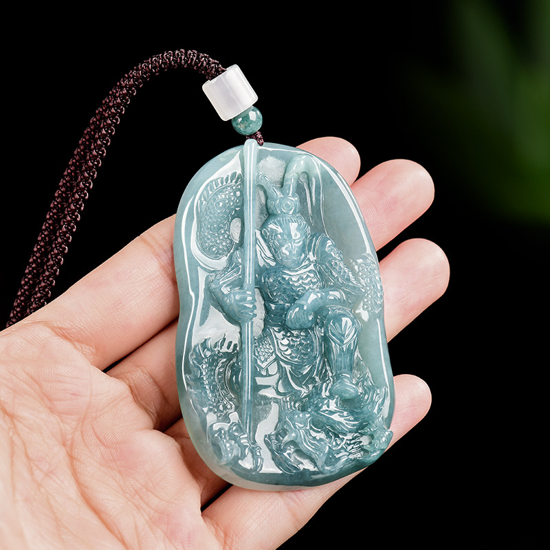Woman Accessory - Burmese Jadeite Monkey King Pendant Necklace