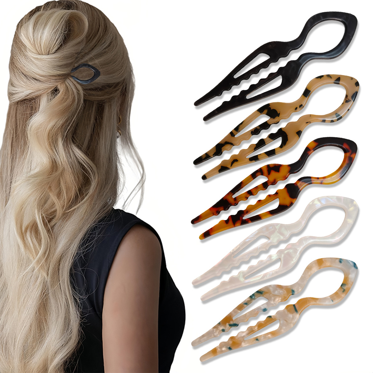 U-Shaped Hair Sticks Tortoises - Women Knight Accessories review and price