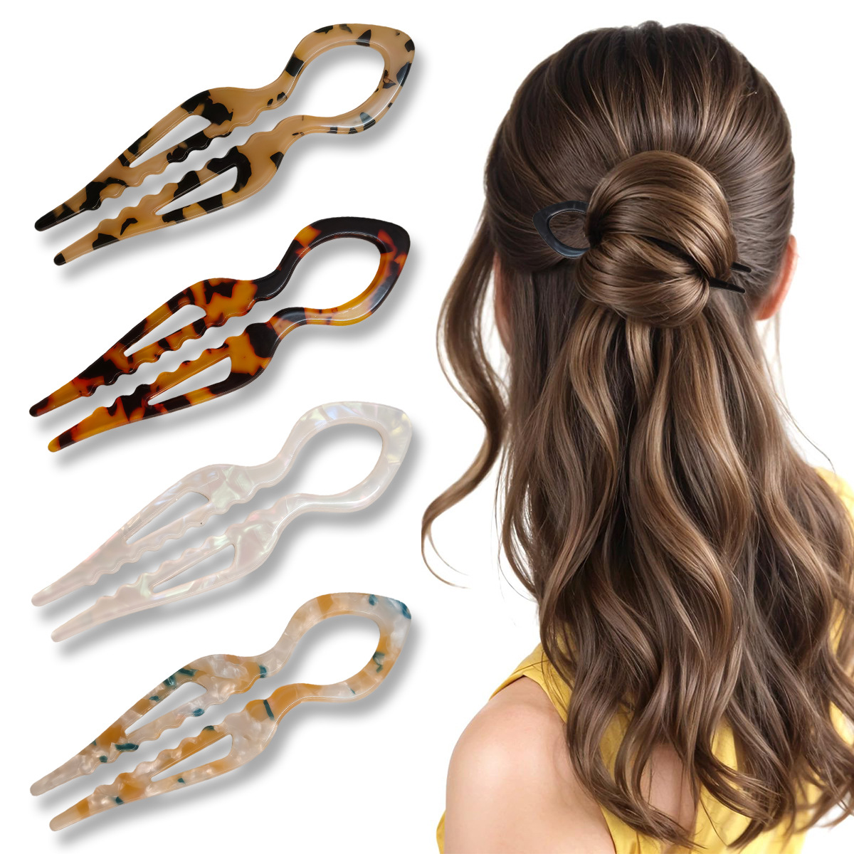 U-Shaped Hair Sticks Tortoises - Women Knight Accessories review and price