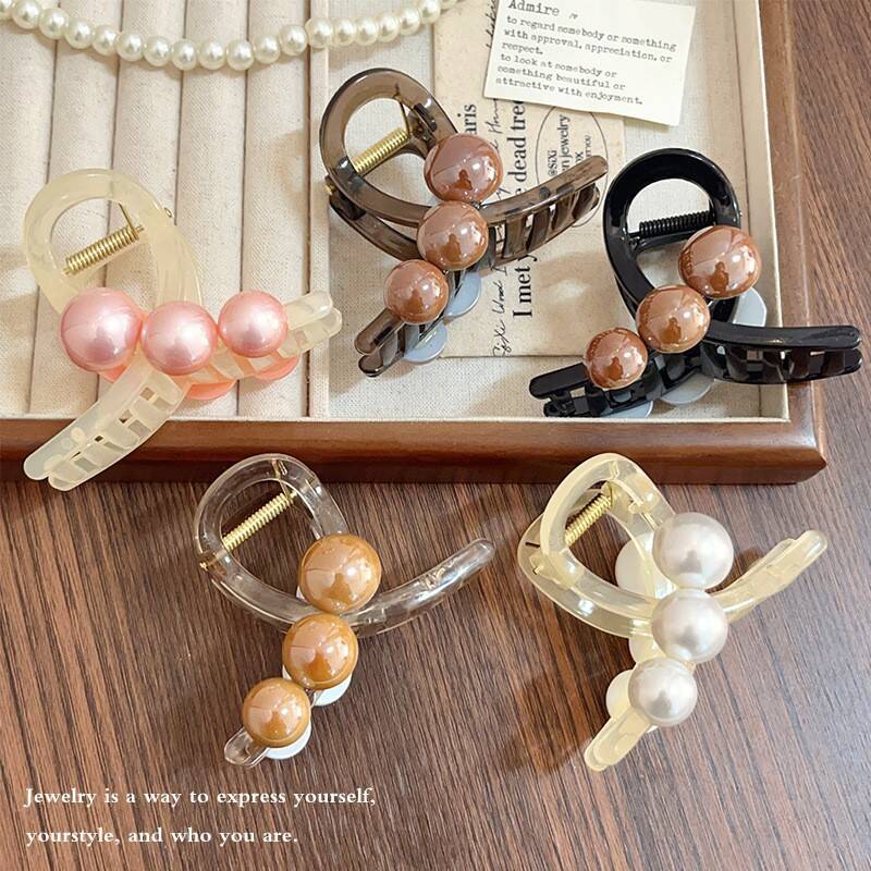 Korean Pearl Cross Hair Claws  - Hair Claw Clip Set review and price
