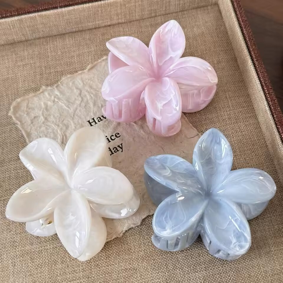 Korean Hawaiian Gradient Flowe - Hair Claw Clip Set review and price