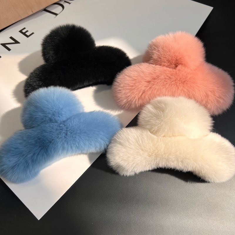 Winter Faux Fur Hair Claw Rabb - Hair Claw Clip Set review and price