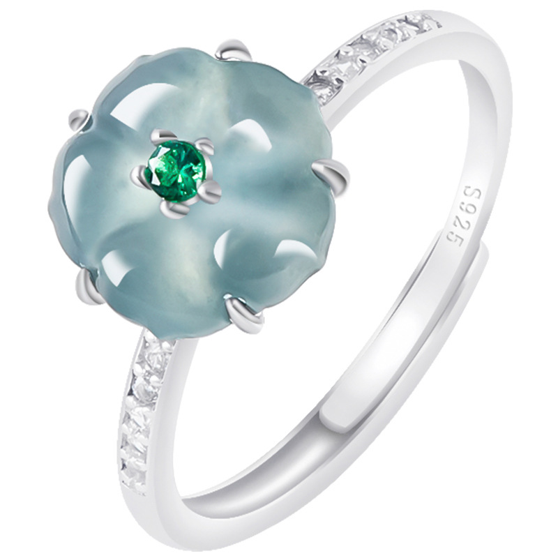 Blue Burmese Jadeite Flower Ri - Woman Accessory review and price