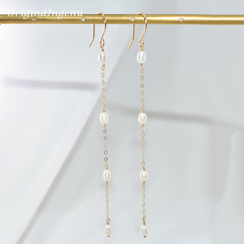 14K Gold Filled Natural Pearl  - Tassel Earrings Boho review and price