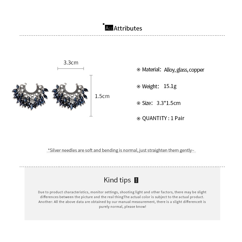  Elegant Crystal Beaded Tasse - Tassel Earrings Boho review and price