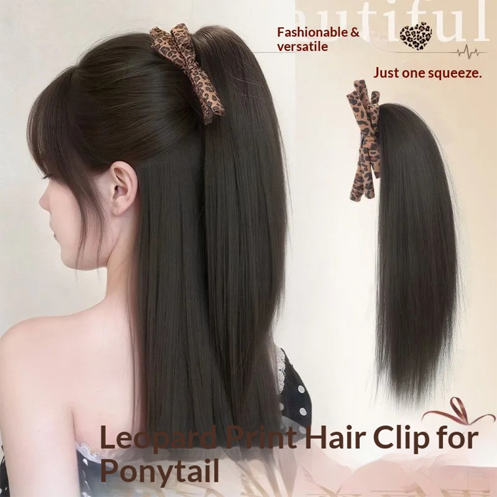 Leopard Print Bow Fountain Cla - Hair Claw Clip Set review and price