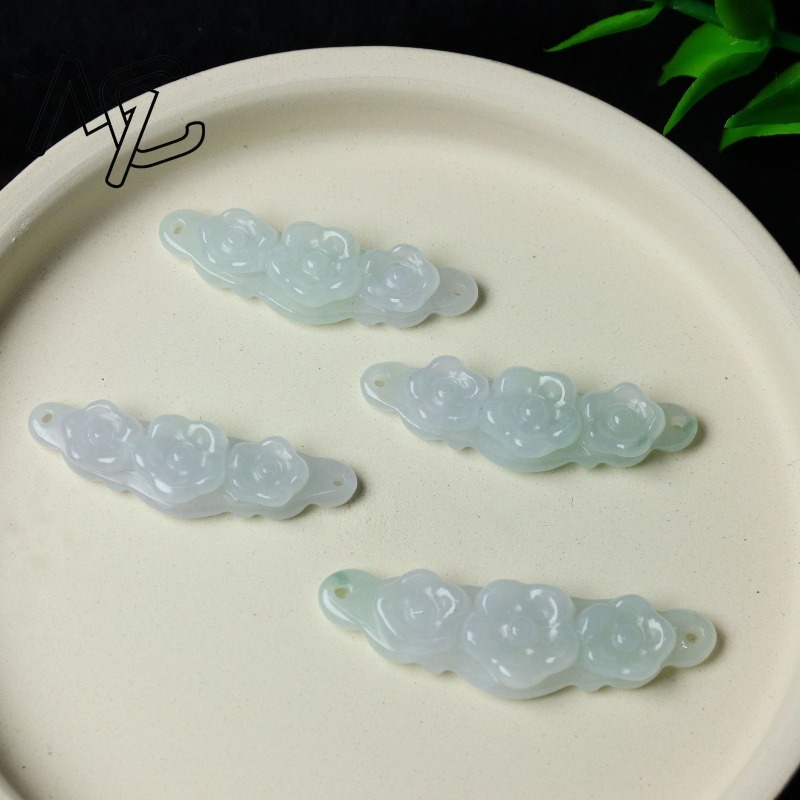 1pc Natural Jadeite Emerald Fl - Woman Accessory review and price