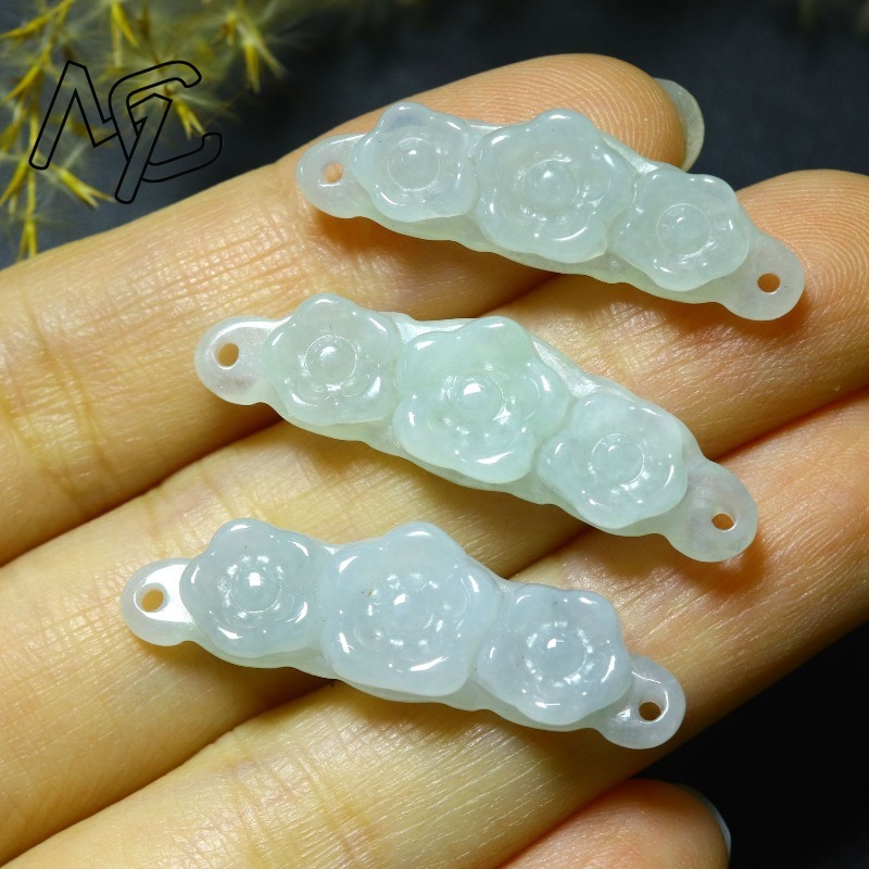 1pc Natural Jadeite Emerald Fl - Woman Accessory review and price