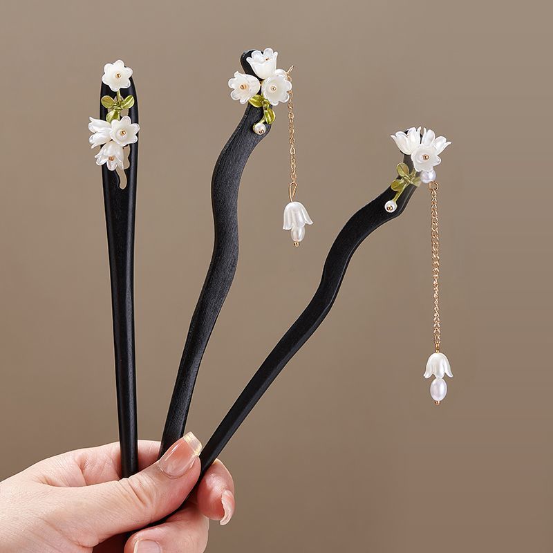 Wooden Flower Hairpin Vintage  - Pearl Hair Pin review and price