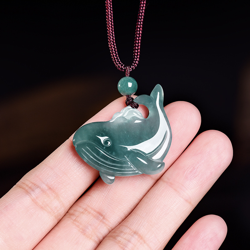 Natural Burmese Jadeite Whale  - Woman Accessory review and price