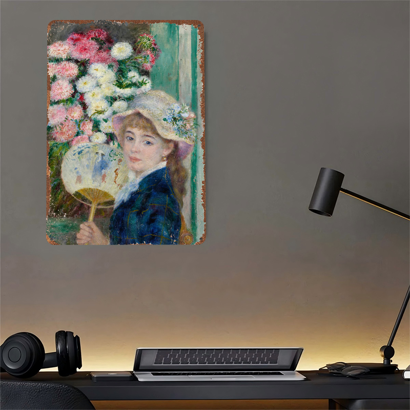 Young Woman With Fan and Flowe - Women Accessories Poster review and price