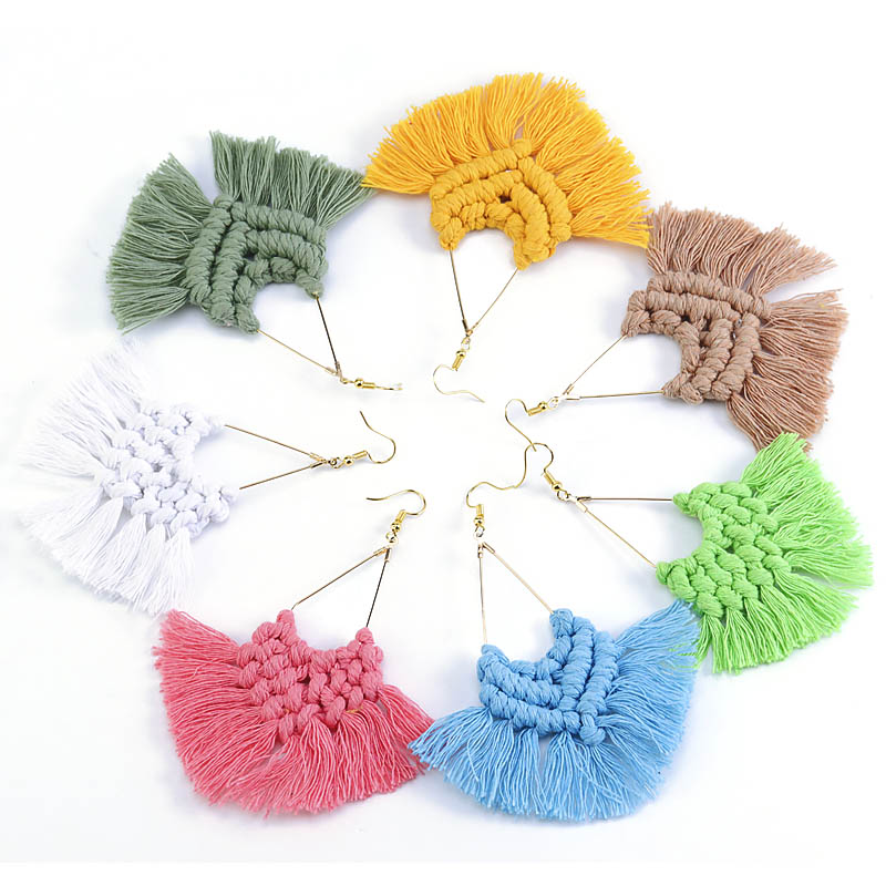 New Big Handmake Weaving Bohem - Tassel Earrings Boho review and price
