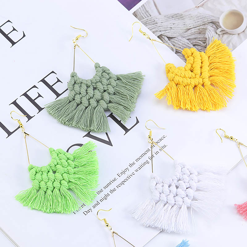 New Big Handmake Weaving Bohem - Tassel Earrings Boho review and price