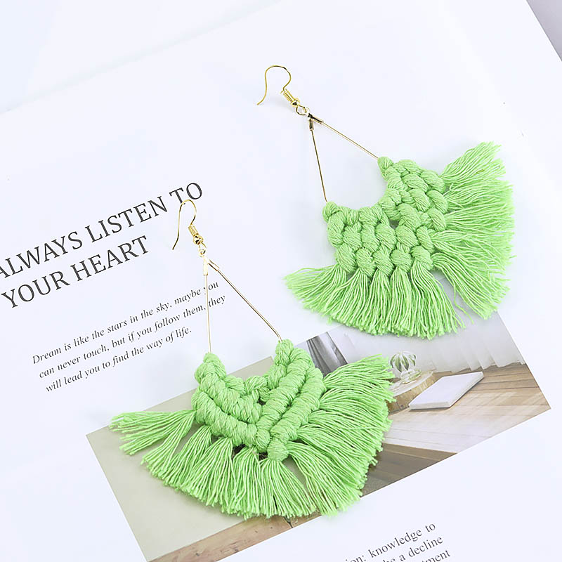 New Big Handmake Weaving Bohem - Tassel Earrings Boho review and price