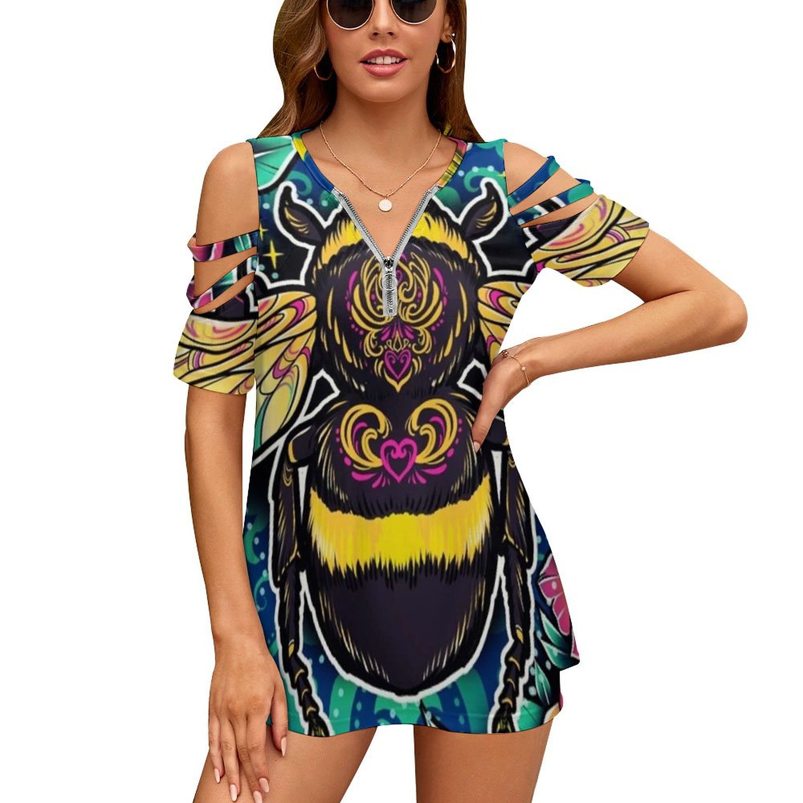 New Fashion Zip Off Shoulder T - Women Accessories Drawing review and price