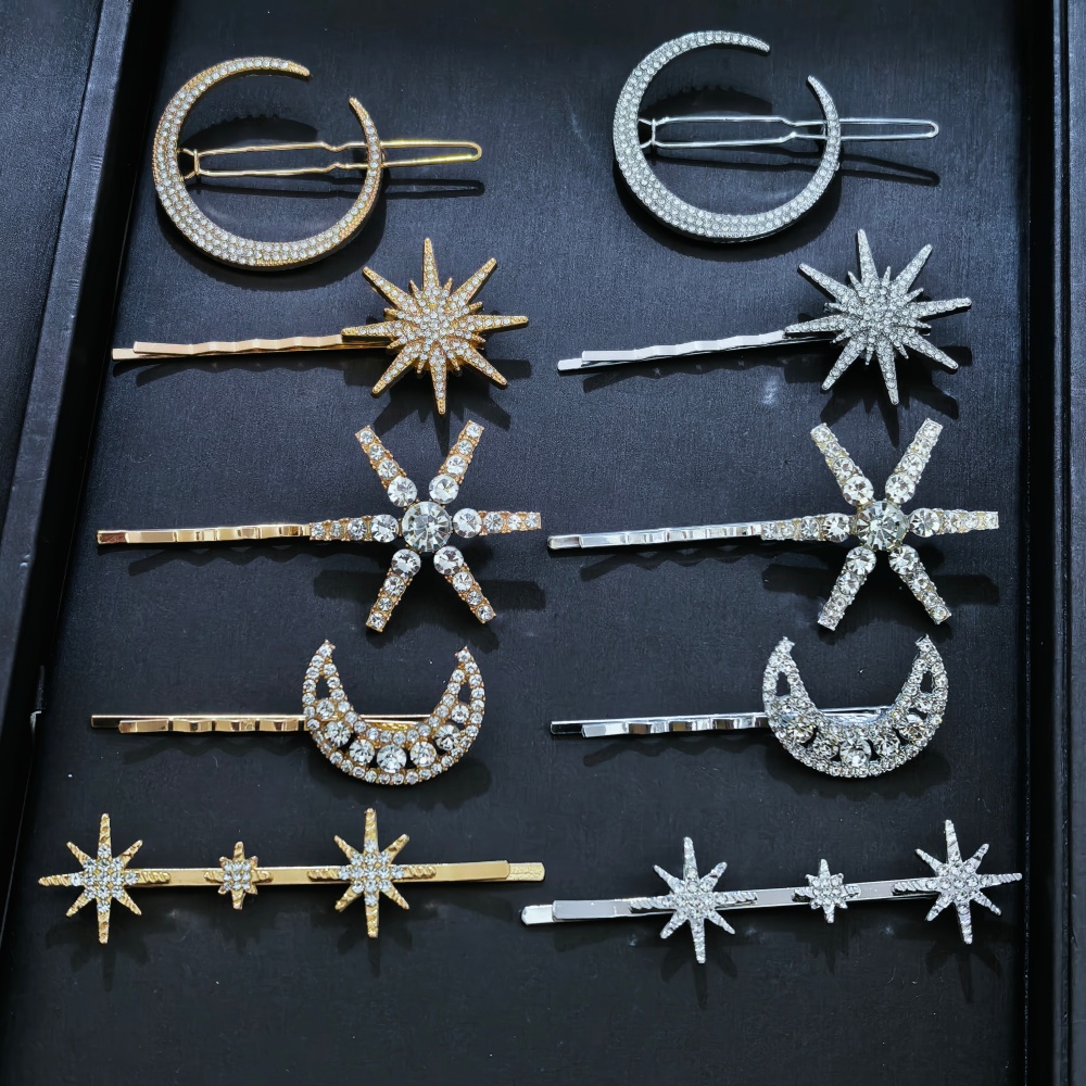 3/4 pcs set Crystal Star Hairp - Women Knight Accessories review and price