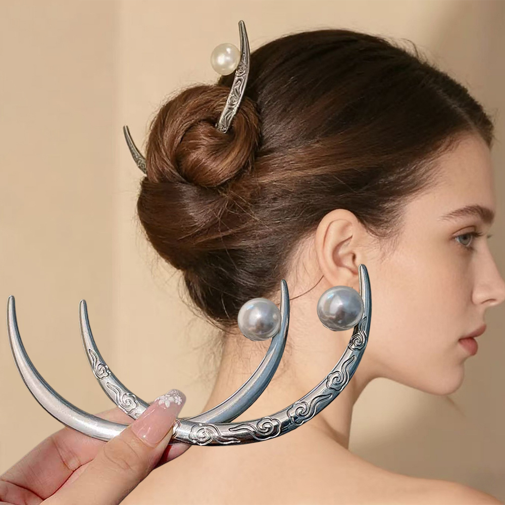 Pearl Hair Stick Crescent Moon - Pearl Hair Pin review and price