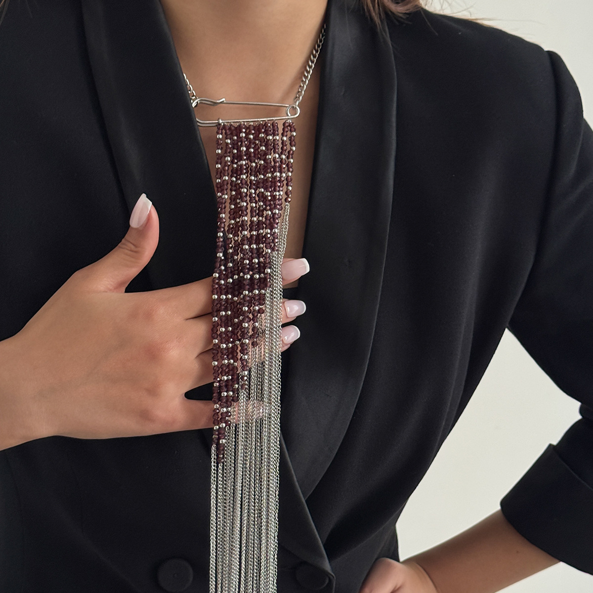 Silver Color Tassel Chain Broo - Women'S Accessories And Jewelry review and price