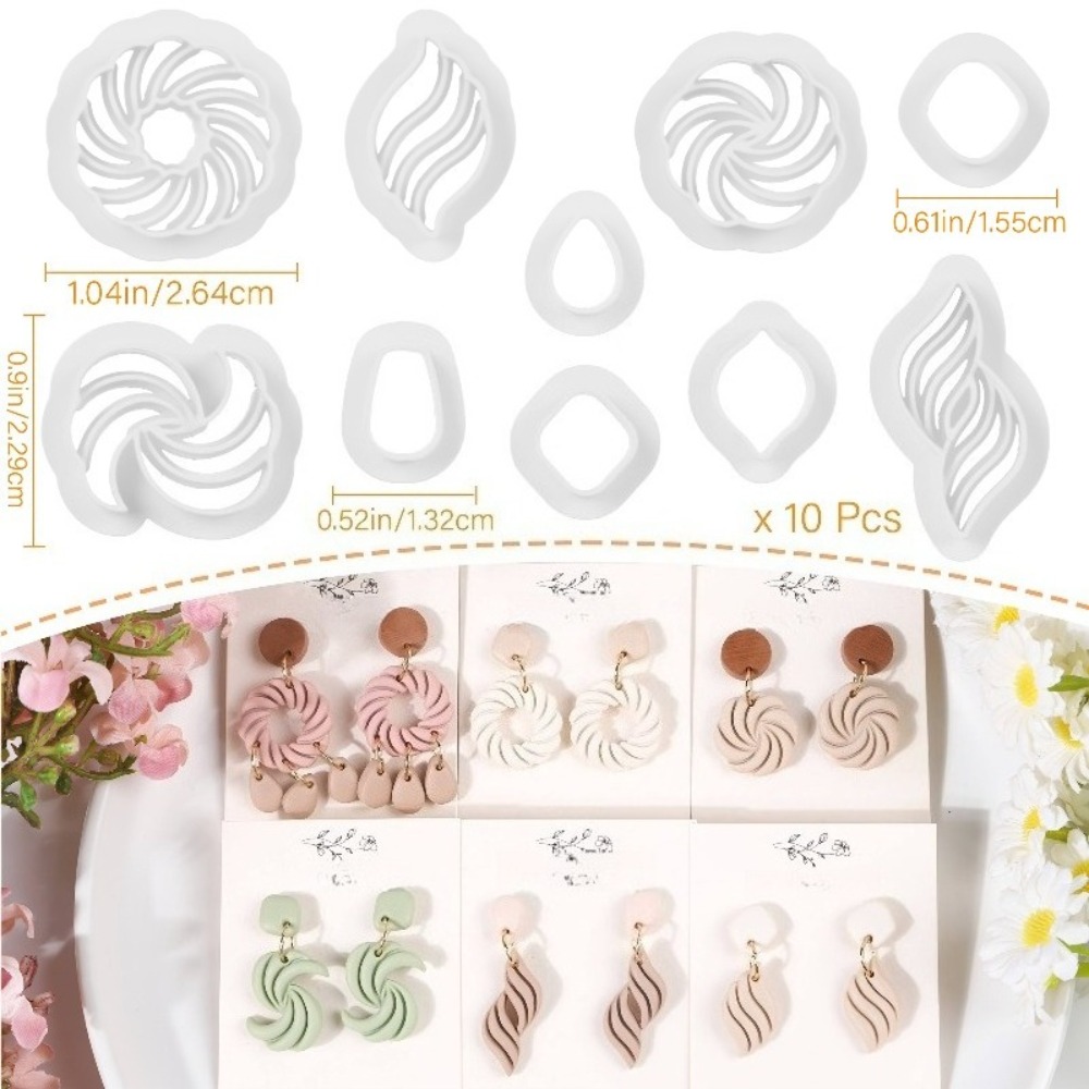 10Pcs Boho Swirl Polymer Clay  - Tassel Earrings Boho review and price