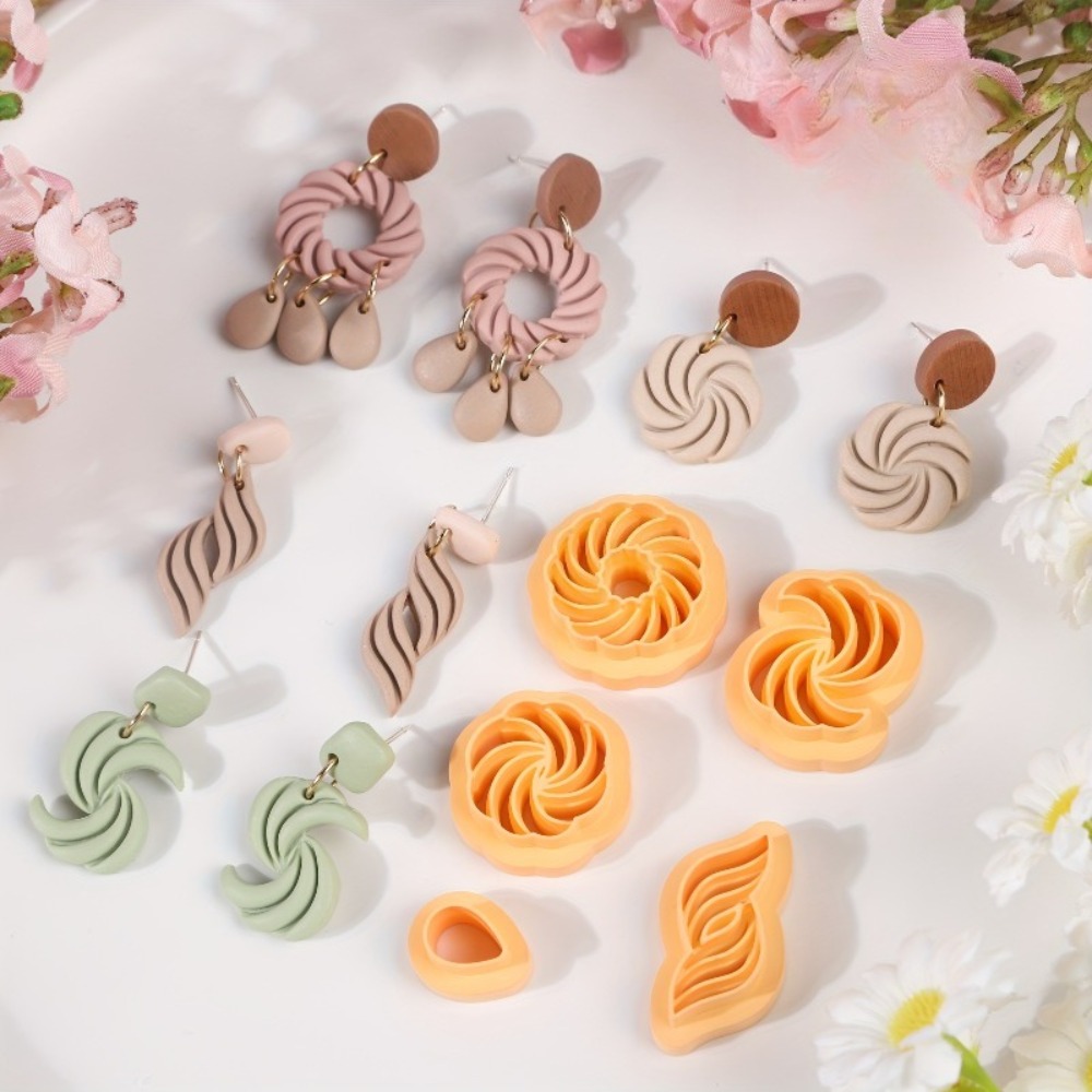 10Pcs Boho Swirl Polymer Clay  - Tassel Earrings Boho review and price