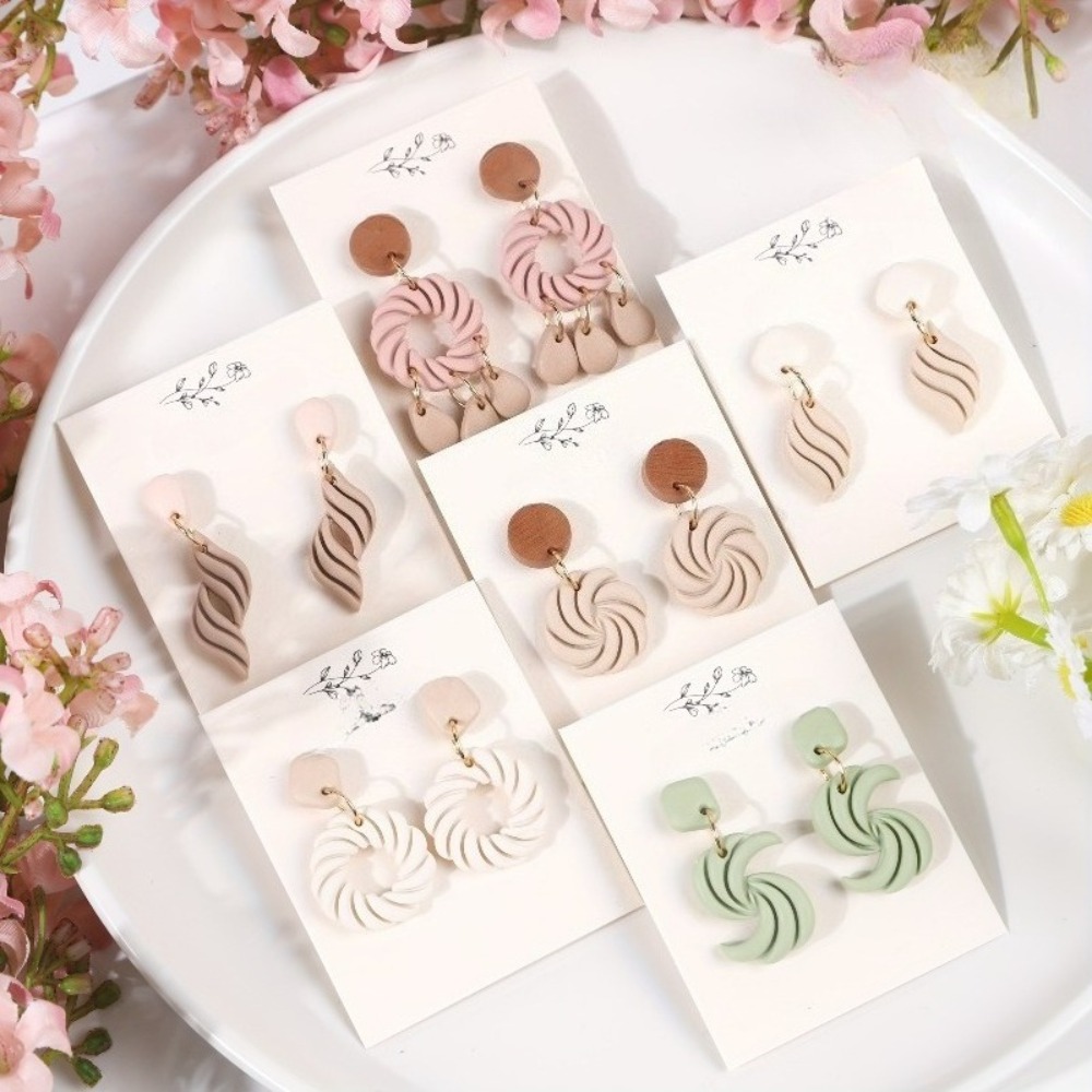 10Pcs Boho Swirl Polymer Clay  - Tassel Earrings Boho review and price