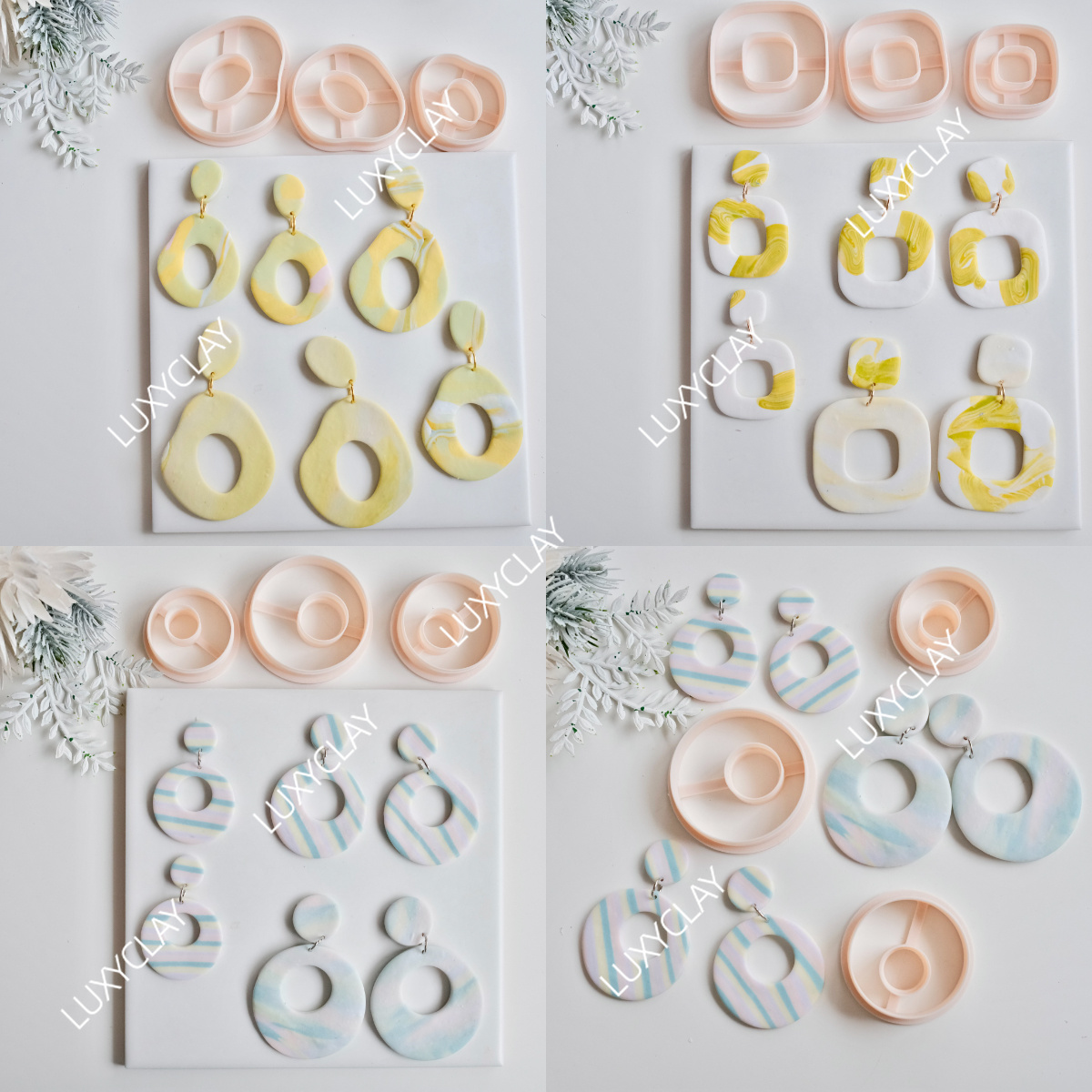 3pcs Hollow Circle Square Donu - Tassel Earrings Boho review and price