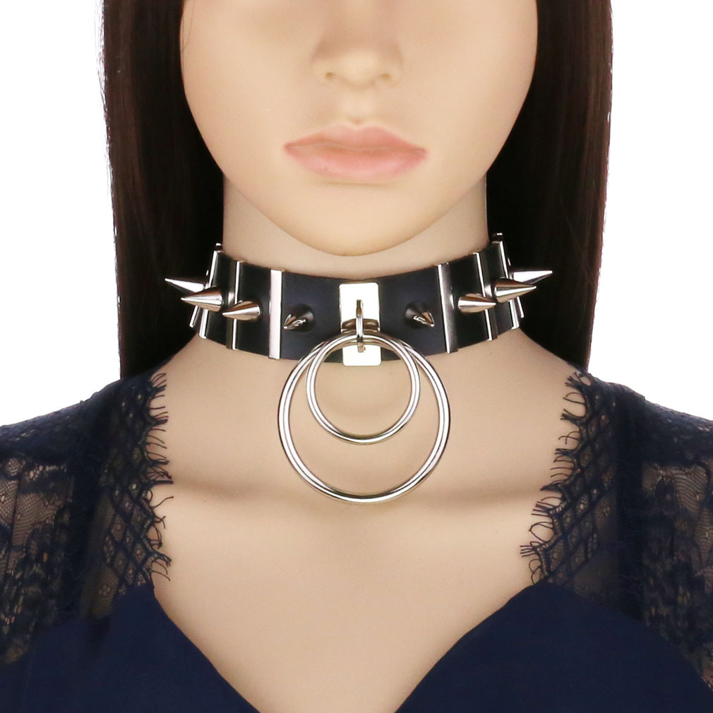 Big Spikes Choker Leather Coll - Women'S Emo Accessories review and price