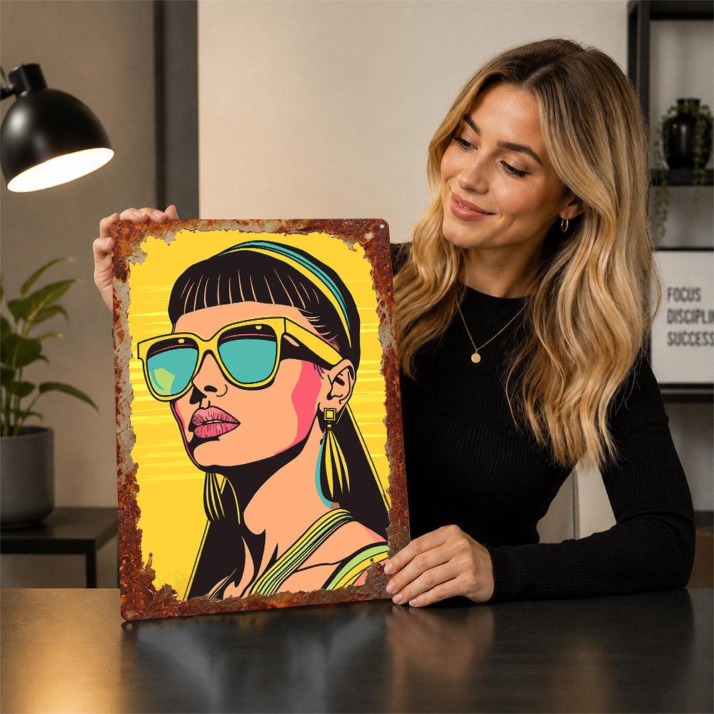 Retro Woman in Sunglasses 3D T - Women Accessories Poster review and price