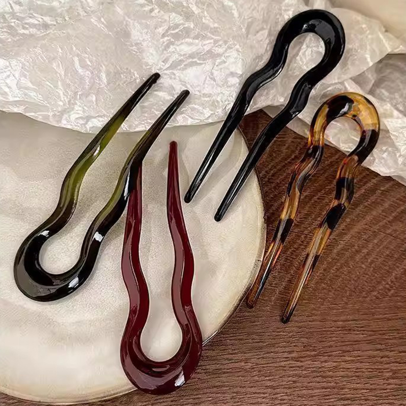Elegant Acrylic U-shaped Hairp - Women Knight Accessories review and price