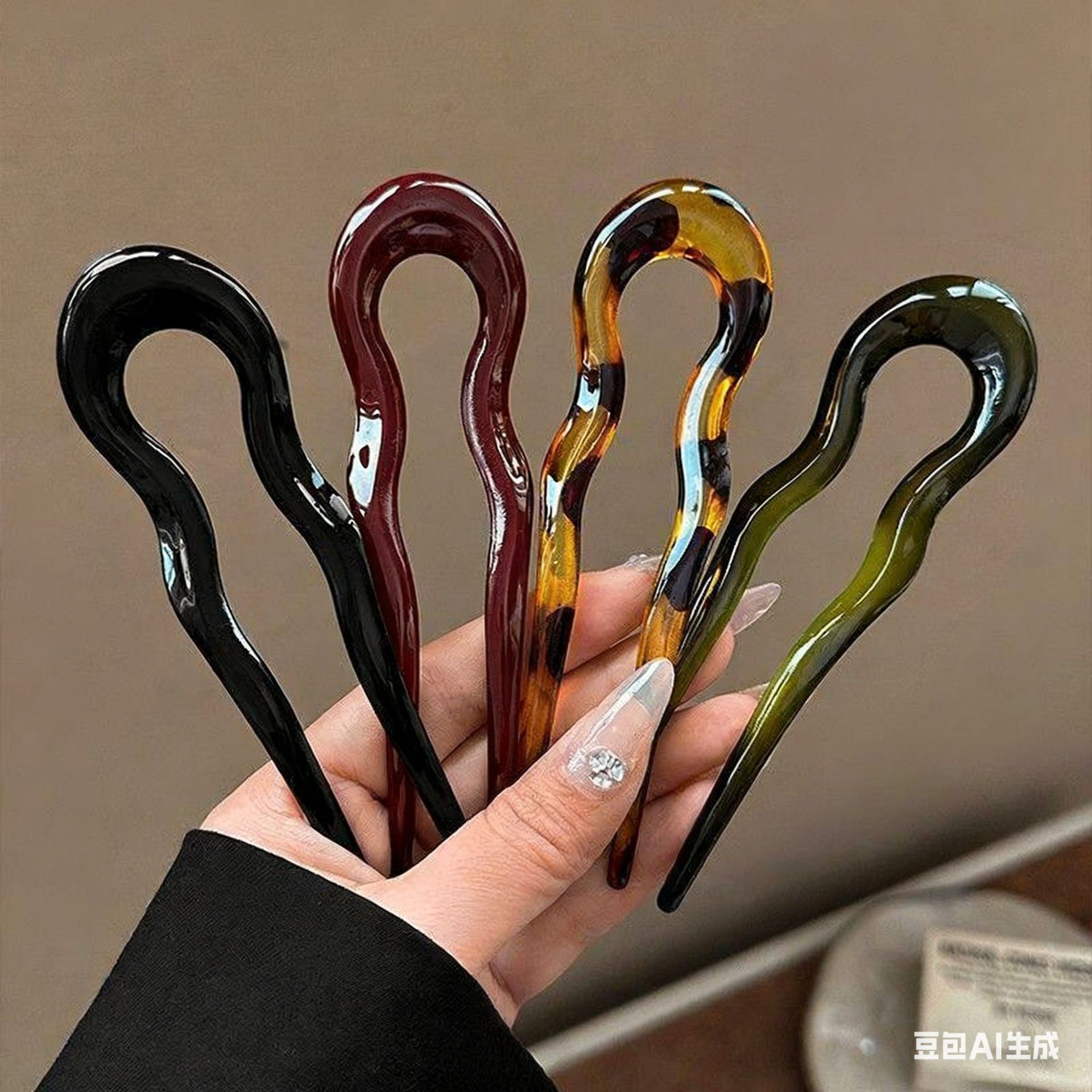 Elegant Acrylic U-shaped Hairp - Women Knight Accessories review and price