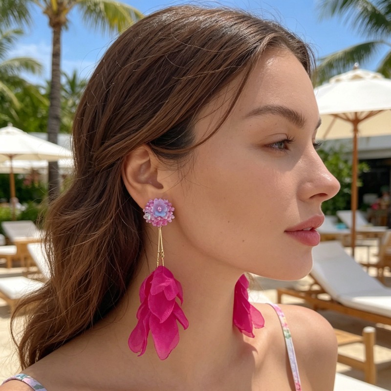 New Fashion Flower Tassel Clip - Tassel Earrings Boho review and price