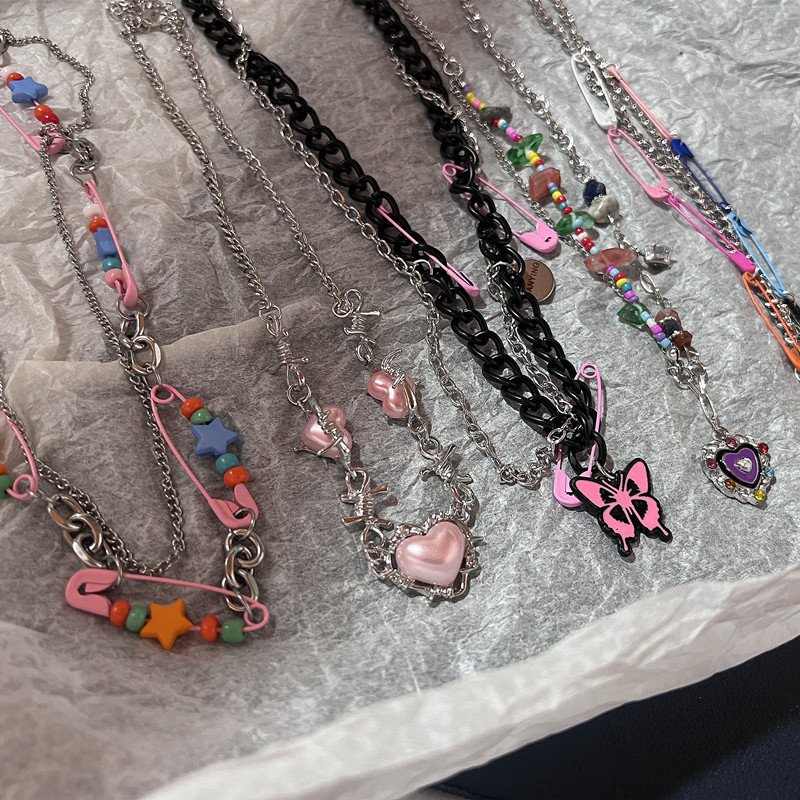 Vintage Y2k Pink Pin Bead Chok - Women'S Emo Accessories review and price